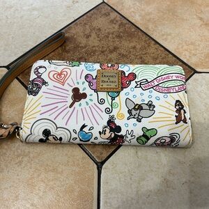 Disney Dooney and Bourke Sketch large wristlet wallet
